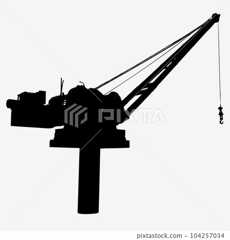 Silhouette of port cranes 104257034