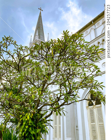 A view of historical complex of a former catholic monastery Chijmes, Singapore. High quality photo A view of historical complex of a former catholic monastery Chijmes, Singapore. High quality photo 104257723
