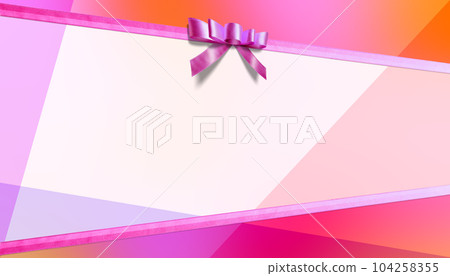 A red signboard with a stylish ribbon 104258355