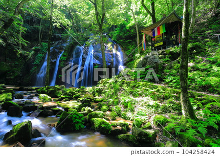 [Kyoto Prefecture] Fresh green Kanabiki Falls and Kanabiki Fudoson (100 waterfalls in Japan) 104258424