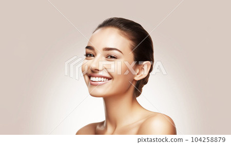 Female model with beautiful bare skin AI-generated image 104258879