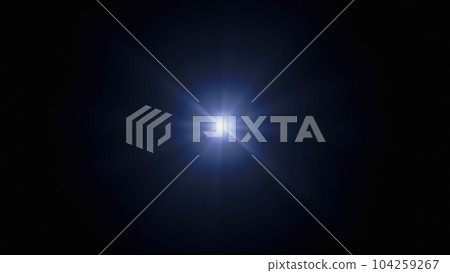 Intense blue area with light from the focal point and chromatographic aberration. 104259267