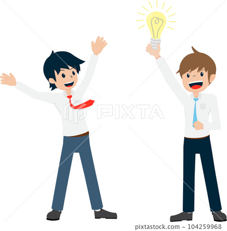 Salary Man 01 are Congratulate the Ideas of Colleagues 104259968