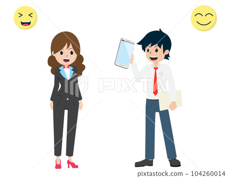 Salary Man are Presenting good products to interested customers Salary Man are Presenting good products to interested customers 104260014