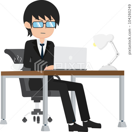 Salary Man Business Isolated Person People Cartoon Character Flat illustration Png #39 104260249