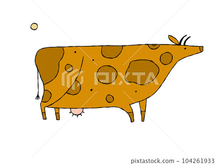 Isolated Cow on White Background Isolated Cow on White Background 104261933