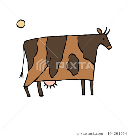 Isolated Cow on White Background Isolated Cow on White Background 104261934
