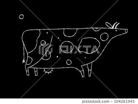 Isolated Cow on black Background 104261945