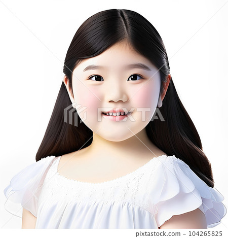 Frontal photo of a girl: AI-generated 104265825