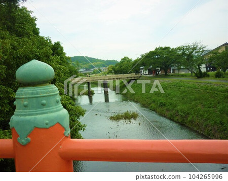 The view from the Shinkyo Bridge in the precincts of Usa Jingu Shrine 104265996