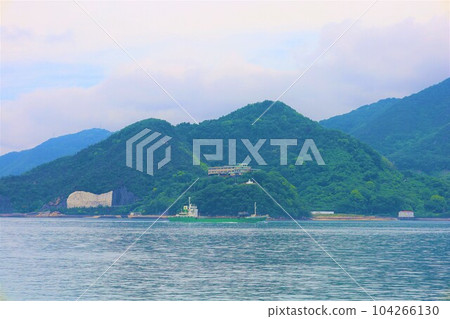 從廣島縣竹原前往大崎大藏 從木之江溫泉酒店清風館的房間 眺望大海和瀨戶內海大下島的絕美景色 104266130