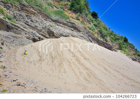 Izu Peninsula/Tagyu Sand Ski Resort, sand mountain climbing is one of the pleasures of sledding, children climbing slopes/Shimoda City, Shizuoka Prefecture(1) 104266723