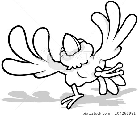 Drawing of a Dancing Sparrow 104266981