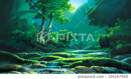 森林深處靜靜的小溪 104267948