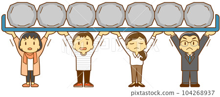 Everyone supports each other (rock, troubled face) Everyone supports each other (rock, troubled face) 104268937