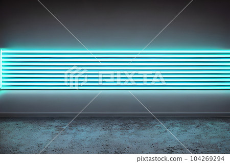 Bright blue rectangle neon at the wall backdrop and background. Bright blue rectangle neon at the wall backdrop and background. 104269294