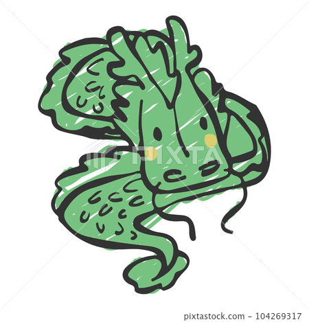 鬆散的手繪龍彩色插圖 鬆散的手繪龍彩色插圖 104269317
