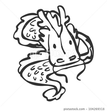 Flappy hand drawn dragon illustration Flappy hand drawn dragon illustration 104269318