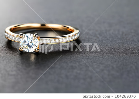 stunning close up shot of a single wedding rings, delicately intertwined to symbolize the everlasting bond of love and commitment. Jewelry gold diamond ring for anniversary, valentine, or engagement. stunning close up shot of a single wedding rings, delicately intertwined to symbolize the everlasting bond of love and commitment. Jewelry gold diamond ring for anniversary, valentine, or engagement. 104269370