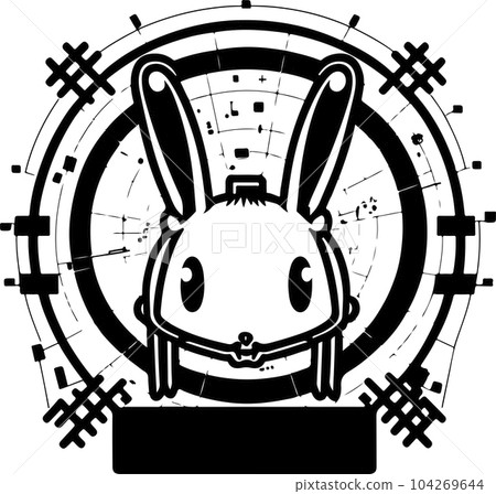 vector graphic illustration logo design for modern digital tech rabbit vector graphic illustration logo design for modern digital tech rabbit 104269644