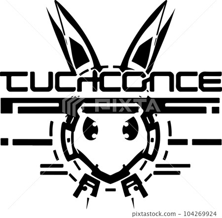 vector graphic illustration logo design for modern digital tech rabbit vector graphic illustration logo design for modern digital tech rabbit 104269924