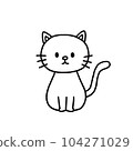 簡單的線條畫白貓 104271029