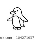 單色企鵝與簡單的線條畫 104271037
