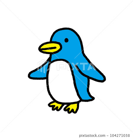 彩色企鵝與簡單的線條畫 104271038