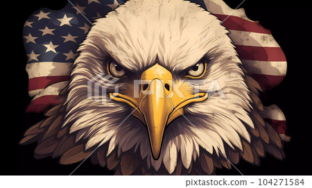 USA Flag with American Eagle 104271584