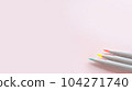A brush pen type 3-color water-based color pen placed in a corner of a pink background - image material for study and drawing 104271740