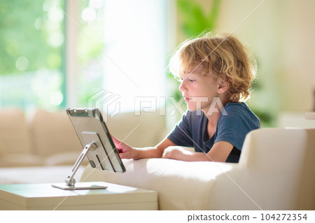 Kids with mobile phone. Child with tablet computer 104272354