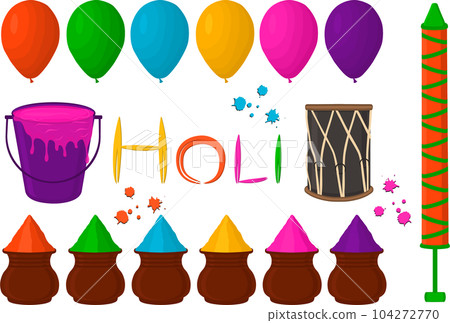Collection accessory for celebration holiday Holi Collection accessory for celebration holiday Holi 104272770