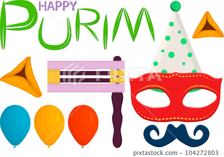 Collection accessory for celebration holiday Purim 104272803