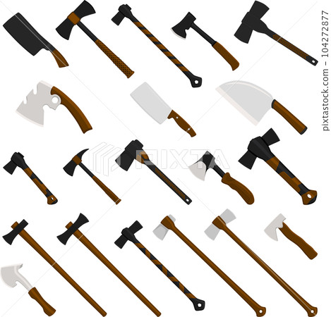 big kit steel axes with wooden handle 104272877