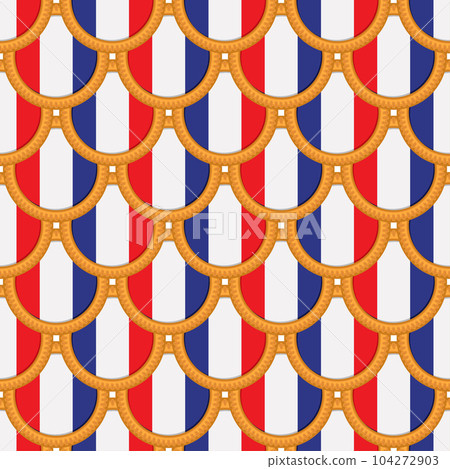 Pattern cookie with flag country France in tasty biscuit 104272903
