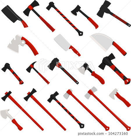 big kit steel axes with wooden handle 104273160