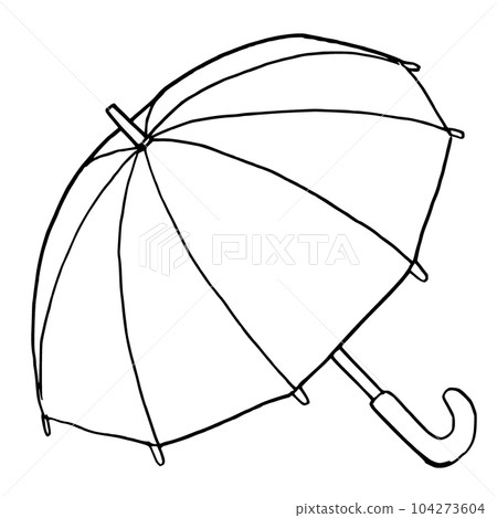 Line drawing illustration hand drawn umbrella 104273604