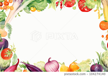 相框-夏季蔬菜/水果-複製空間-AI生成 104274140