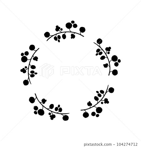 植物框-簡單的植物裝飾框(五邊形) 植物框-簡單的植物裝飾框(五邊形) 104274712