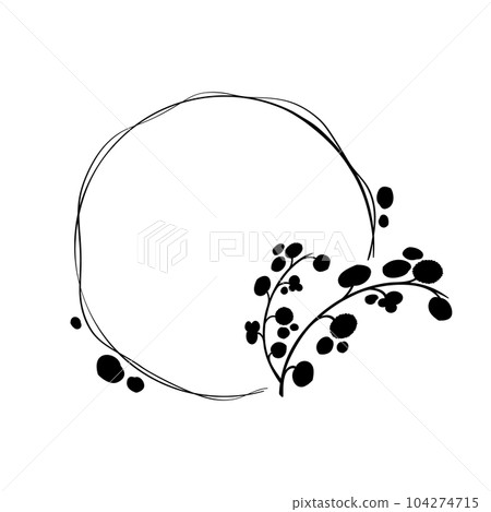 植物框架 - 簡單的植物裝飾框架（圓圈/包圍） 104274715