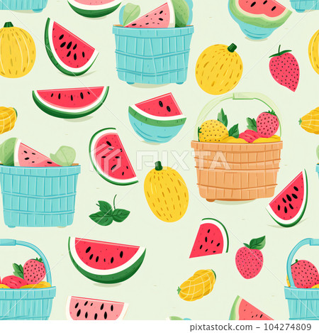 Summer creative wallpaper. Watermelon pattern with sunlight. Sliced fruit  with ice on blue background Stock Photo - Alamy