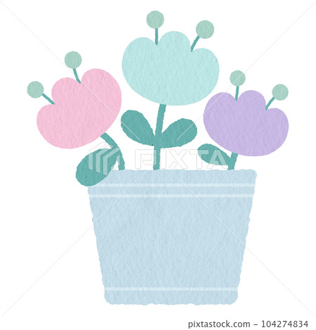 Cute pastel colorful tulip in flower clay pot Cute pastel colorful tulip in flower clay pot 104274834