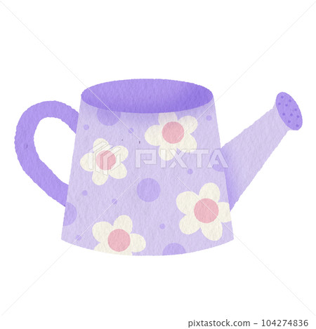 Cute purple flower pattern watering pot Cute purple flower pattern watering pot 104274836