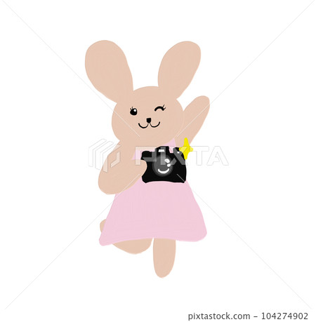Rabbit taking a camera Rabbit taking a camera 104274902