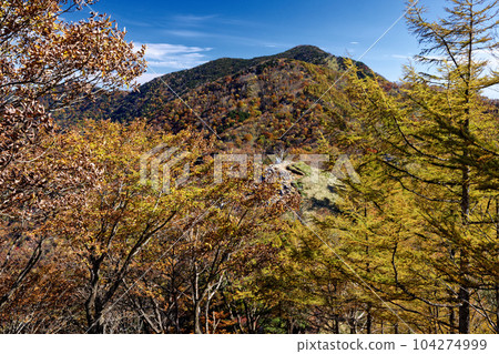 Mt. Chuzenji and Mt. Hangetsu seen from the ridgeline of Mt. Shayama in Oku-Nikko in autumn Mt. Chuzenji and Mt. Hangetsu seen from the ridgeline of Mt. Shayama in Oku-Nikko in autumn 104274999