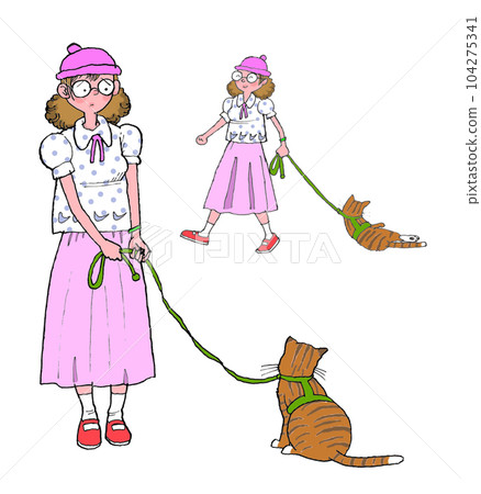 A walk of a cat A walk of a cat 104275341