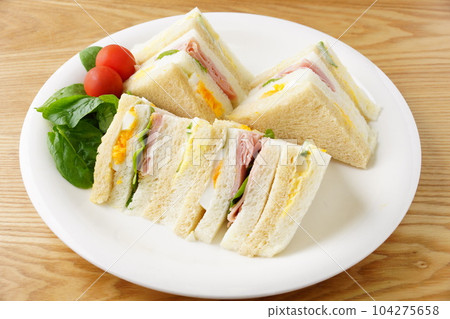 混合三明治 火腿三明治 雞蛋三明治 104275658