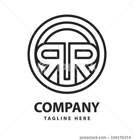 simple circle monogram letter rr logo 104276354