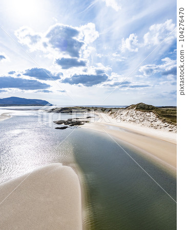 Sheskinmore bay between Ardara and Portnoo in Donegal - Ireland. 104276470