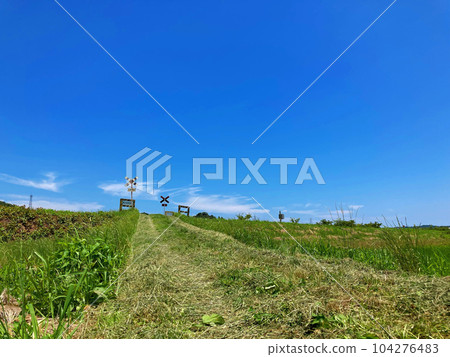 Blue sky crossing 104276483